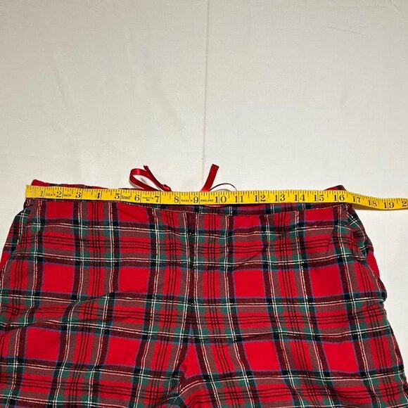 Talbots Womens Small Cotton Flannel Red Green Gold 2 Piece Holiday Pajama Set - Picture 14 of 16